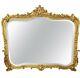 Large Neoclassical Ornately Carved Gilt Giltwood Gold Mantel Wall Mirror