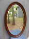Large Older Carved Mahogany Frame Oval Mirror From England 39.5 X 25.5 FREE S&H