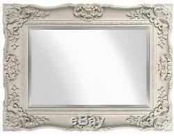 Large Ornate Antique French Versailles Wall Mirror Cream 75cm x 85cm