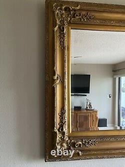 Large Ornate Gilt Beveled Mirror-Ready To Hang Vertical Or Horizontal. Local PU