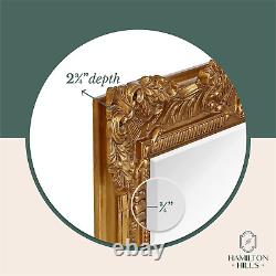 Large Ornate Gold Baroque Frame Mirror Aged Luxury Elegant Rectangle Wall Pi