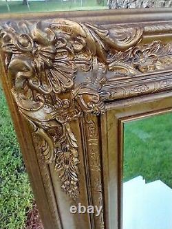 Large Ornate Gold Hollywood Regency Wall Mirror 31.5x43.5