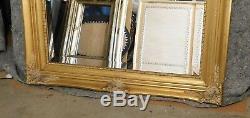 Large Ornate Gold Solid Wood 32x43 Rectangle Beveled Framed Wall Mirror