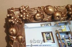 Large Ornate Gold Wood/Resin 31x31 Rectangle Beveled Custom Framed Wall Mirror