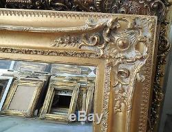 Large Ornate Gold Wood/Resin 35x41 Rectangle Beveled Framed Wall Mirror