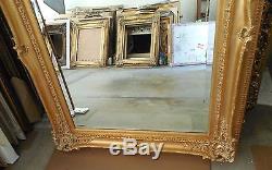 Large Ornate Gold Wood/Resin 35x47 Rectangle Beveled Framed Wall Mirror