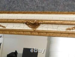 Large Ornate Solid Wood 33x45 Rectangle Beveled Framed Wall Mirror