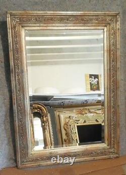 Large Ornate Solid Wood 34x46 Rectangle Beveled Framed Wall Mirror