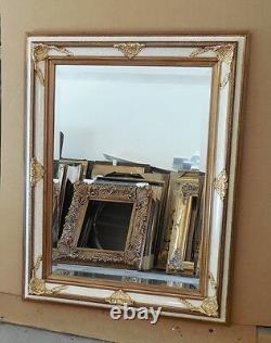 Large Ornate Solid Wood 35x45 Rectangle Beveled Custom Framed Wall Mirror