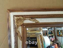 Large Ornate Solid Wood 35x45 Rectangle Beveled Custom Framed Wall Mirror