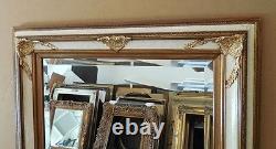 Large Ornate Solid Wood 35x45 Rectangle Beveled Custom Framed Wall Mirror