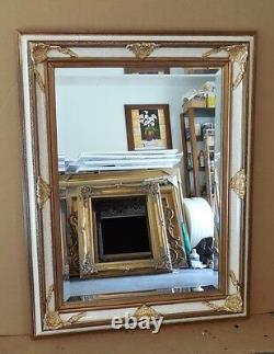 Large Ornate Solid Wood 35x45 Rectangle Beveled Custom Framed Wall Mirror