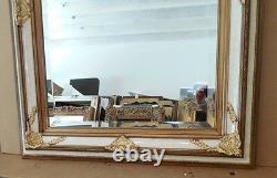 Large Ornate Solid Wood 35x45 Rectangle Beveled Custom Framed Wall Mirror