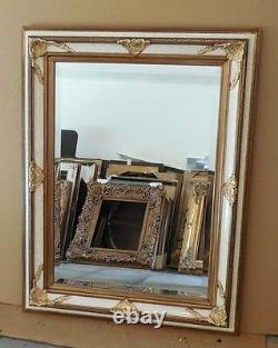 Large Ornate Solid Wood 35x45 Rectangle Beveled Custom Framed Wall Mirror