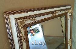 Large Ornate Solid Wood 35x45 Rectangle Beveled Framed Wall Mirror