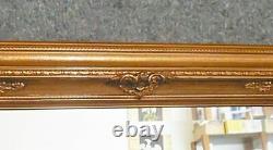 Large Ornate Solid Wood 38x49 Rectangle Beveled Framed Wall Mirror