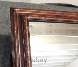 Large Ornate Solid Wood 40x66 Rectangle Beveled Framed Wall Mirror