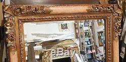 Large Ornate Solid Wood 41x51 Rectangle Beveled Framed Wall Mirror