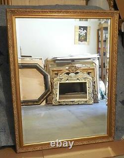 Large Ornate Solid Wood 42x54 Rectangle Beveled Framed Wall Mirror