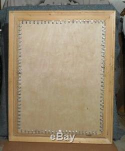 Large Ornate Solid Wood 46x58 Rectangle Beveled Framed Wall Mirror