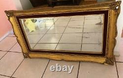 Large Ornate Victorian Style Rococo Gilt Wooden Frame 36 x 59 1/2 Wall Mirror