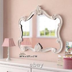 Large Ornate Wall Mirror White Resin Framed Bathroom Bedroom Dresser Hall Vanity