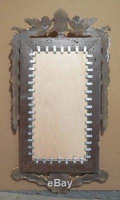 Large Ornate Wood/Resin 22x42 Rectangle Beveled Framed Wall Mirror