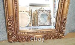 Large Ornate Wood/Resin 32x36 Rectangle Beveled Framed Wall Mirror