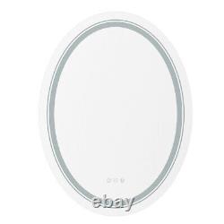Large Oval Bathroom Mirror Anti-Fog Wall Mounted Makeup Mirror with High Lumen LED