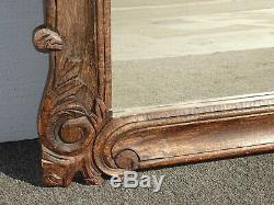 Large Oversized Spanish Style Ornately Carved Brown Wall Mantle Mirror