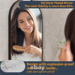 Large Pill Shaped Wall Mirror HD Aluminum Frame Bathroom Vanity Mirror Entryway