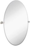 Large Pivot Oval Mirror With Brushed Chrome Wall Anchors Silver Backed Adjusta