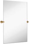 Large Pivot Rectangle Mirror With Polished Chrome Wall Anchors Silver Backed A