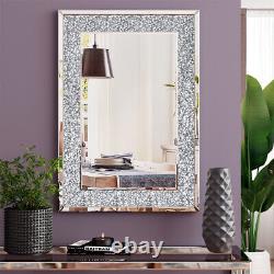 Large Rectangle Mirror Silver Wall Mounted Bedroom Mirror Decoration Mirrors US