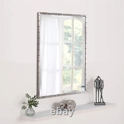 Large Rectangle Mirrors for Wall Bathroom Vanity Mirror with Brushed Nickel Stai