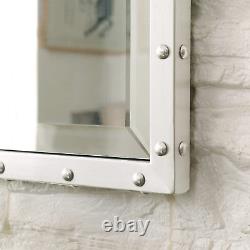 Large Rectangle Mirrors for Wall Bathroom Vanity Mirror with Brushed Nickel Stai