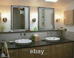 Large Rectangular Bathroom Mirror, Wall-Mounted Wooden Frame Vanity 38x26