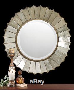 Large Round Farmhouse Antique Venetian Style Wall Mirror French Country New
