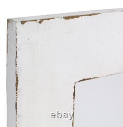 Large Rustic Wall Mirror Bathroom Vanity White Wood Distressed Dresser Leaner