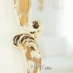Large Rustic Wall Mirror Ornate Arched Scrolled Frame Vintage Style Mantle Decor
