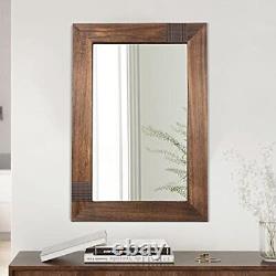 Large Rustic Wall Mirror Wood Bathroom Mirror for Over 24 x 36 Brown Wood