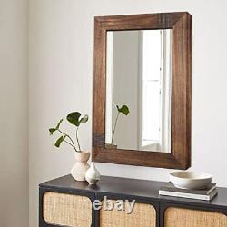 Large Rustic Wall Mirror Wood Bathroom Mirror for Over 24 x 36 Brown Wood