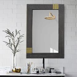 Large Rustic Wall Mirror Wood Bathroom Mirror for over Sink, Wood Framed Mirror