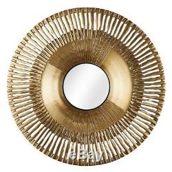 Large SUNBEAM Mirror Wall Hanging GOLD Round STATEMENT HOME DECOR Accessory