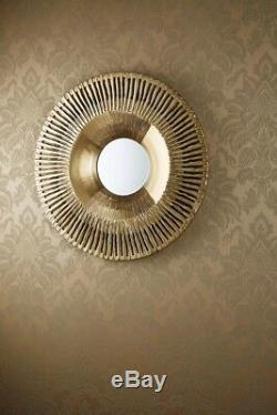 Large SUNBEAM Mirror Wall Hanging GOLD Round STATEMENT HOME DECOR Accessory
