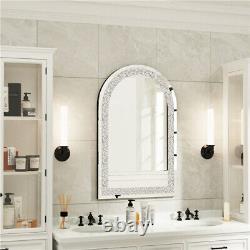 Large Silver Arched Wall Mirror Luxury Art Decorative Mirror Bedroom Entryway