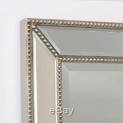 Large Silver Framed Wall Mounted Mirror, Large Wall Mountable Mirror