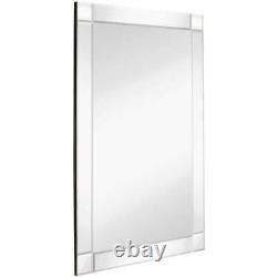 Large Silver Mirror With Squared Corner Frame 24X36 Wall Rectangular Mirror Wi