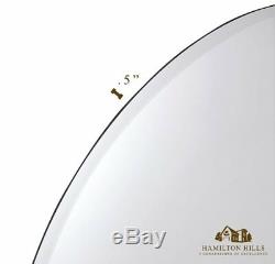 Large Simple Round 1 Inch Beveled Circle Wall Mirror Frameless 30 Inch