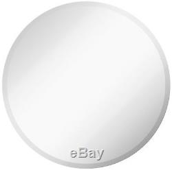 Large Simple Round 1 Inch Beveled Circle Wall Mirror Frameless 30 Inch Diam